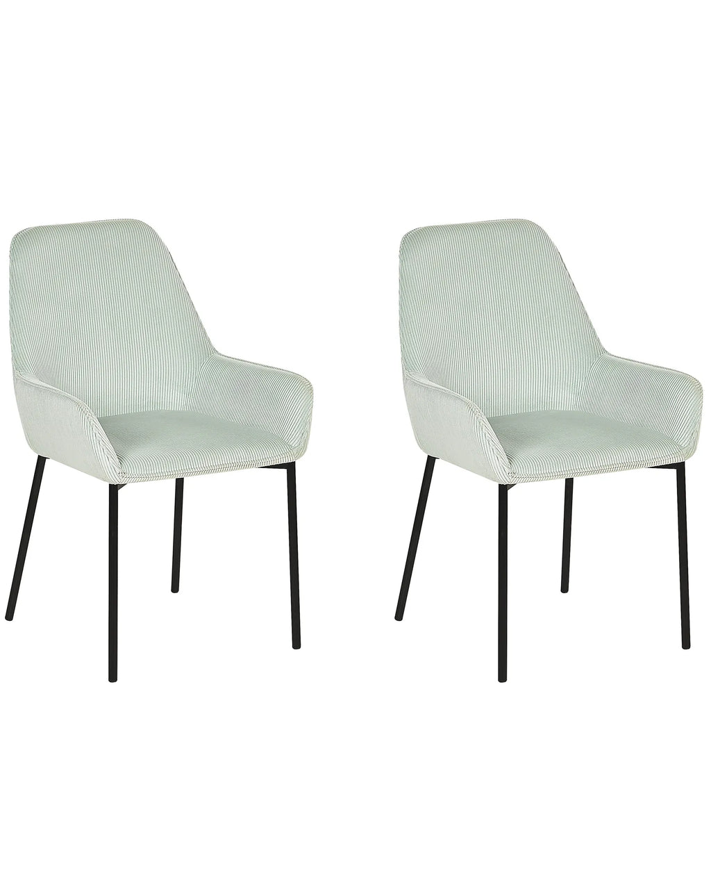 Set of 2 Dining Chairs LOVERNA Corduroy Mint Green
