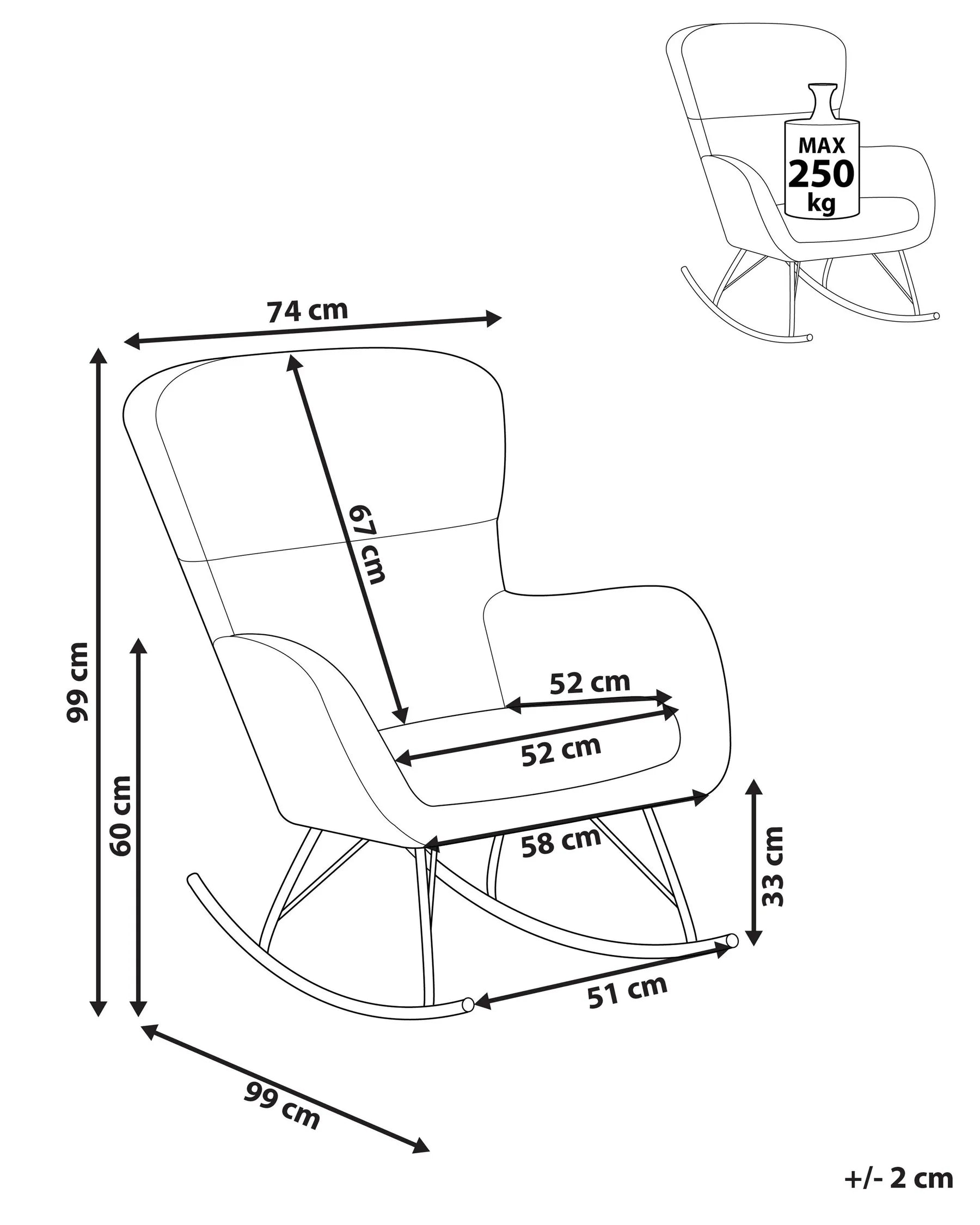 Rocking Chair ANASET Boucle Sand Beige