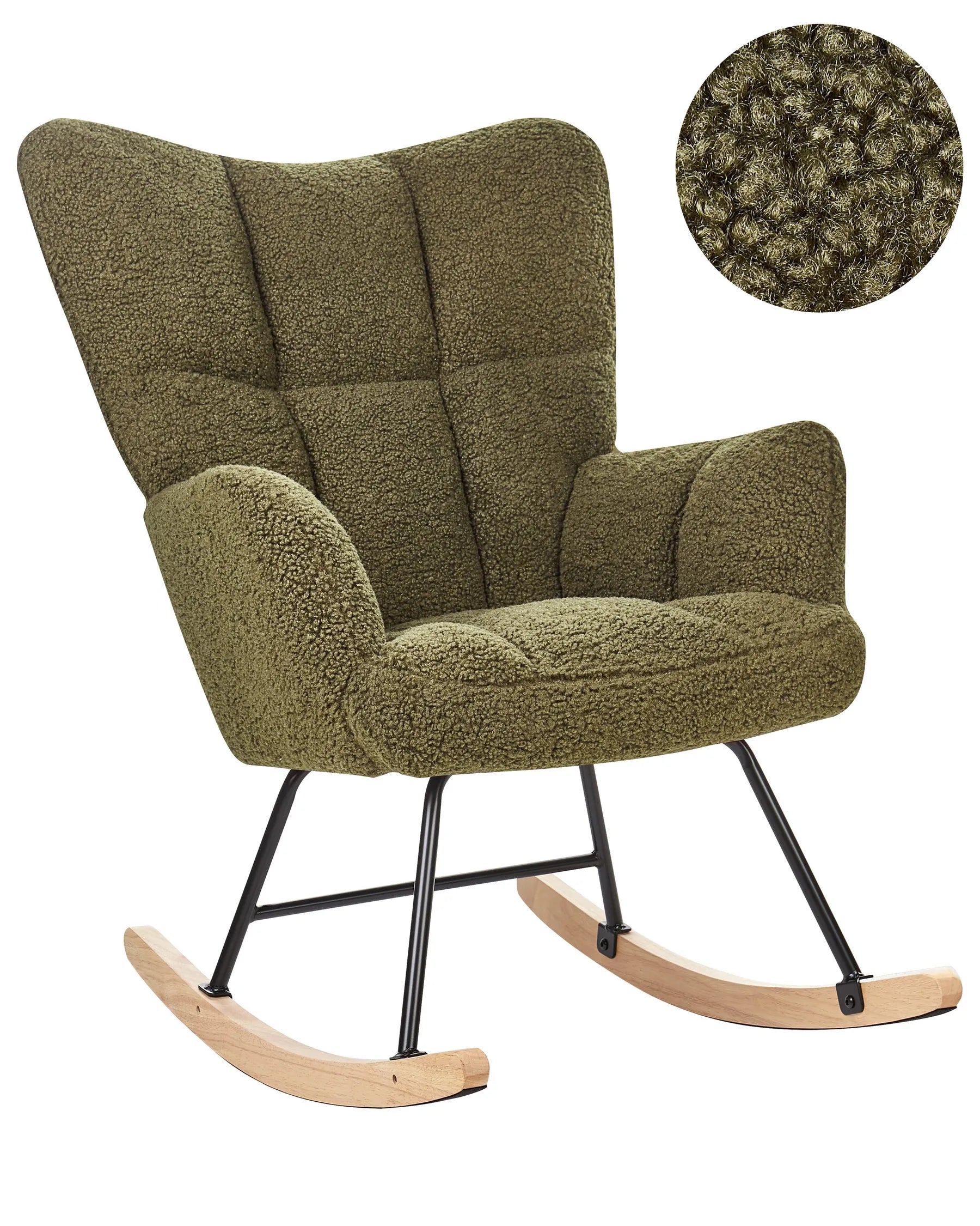 Rocking Chair OULU Boucle Dark Green