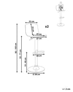 Set of 2 Bar Chairs IMOLA Swivel Transparent