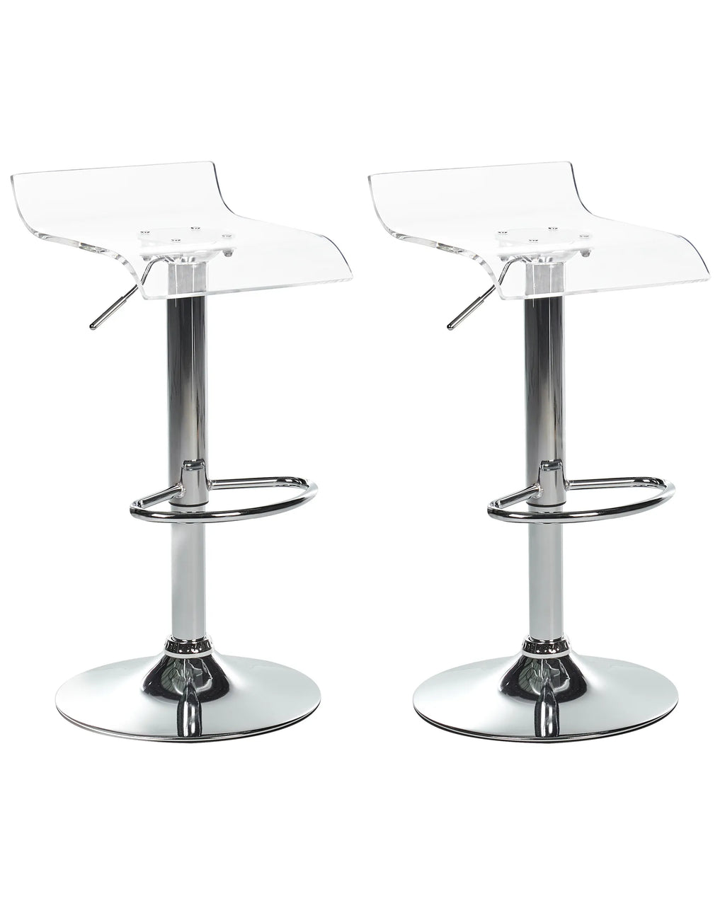 Set of 2 Bar Chairs NEUM Swivel Transparent