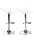 Set of 2 Bar Chairs NEUM Swivel Transparent