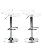 Set of 2 Bar Chairs NEUM Swivel Transparent
