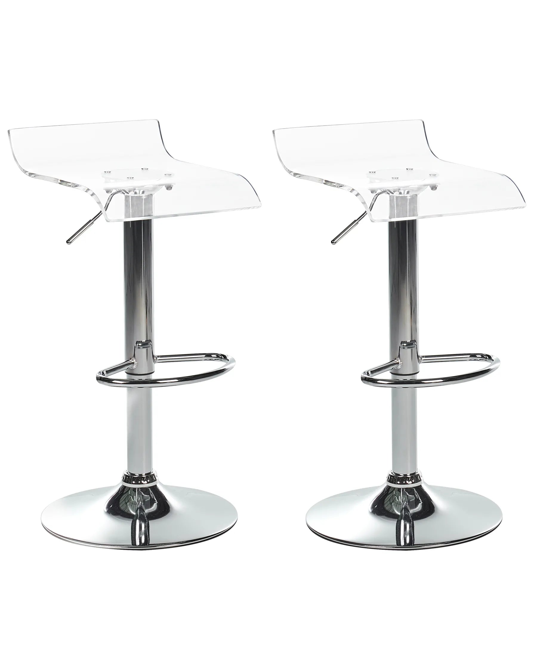 Set of 2 Bar Chairs NEUM Swivel Transparent