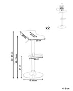 Set of 2 Bar Chairs NEUM Swivel Transparent