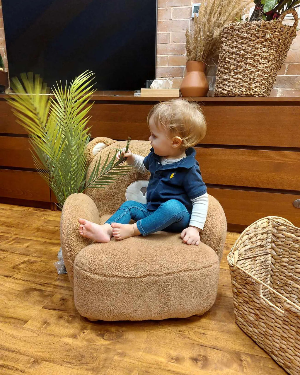 Kids Armchair Teddy Bear BOO Boucle Brown