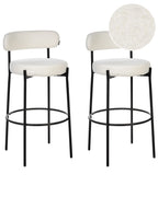 Set of 2 Bar Chairs ALLISON Boucle White