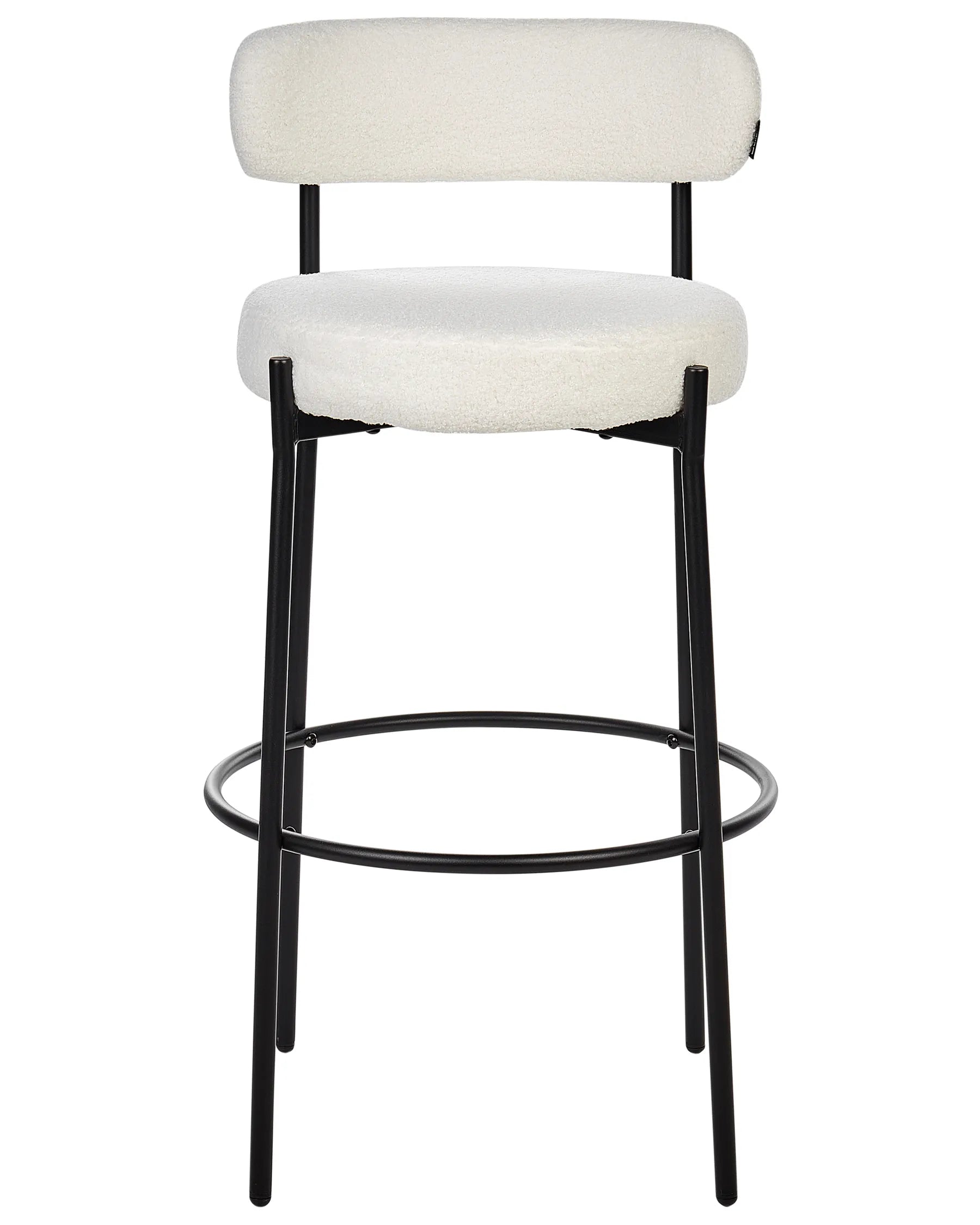 Set of 2 Bar Chairs ALLISON Boucle White