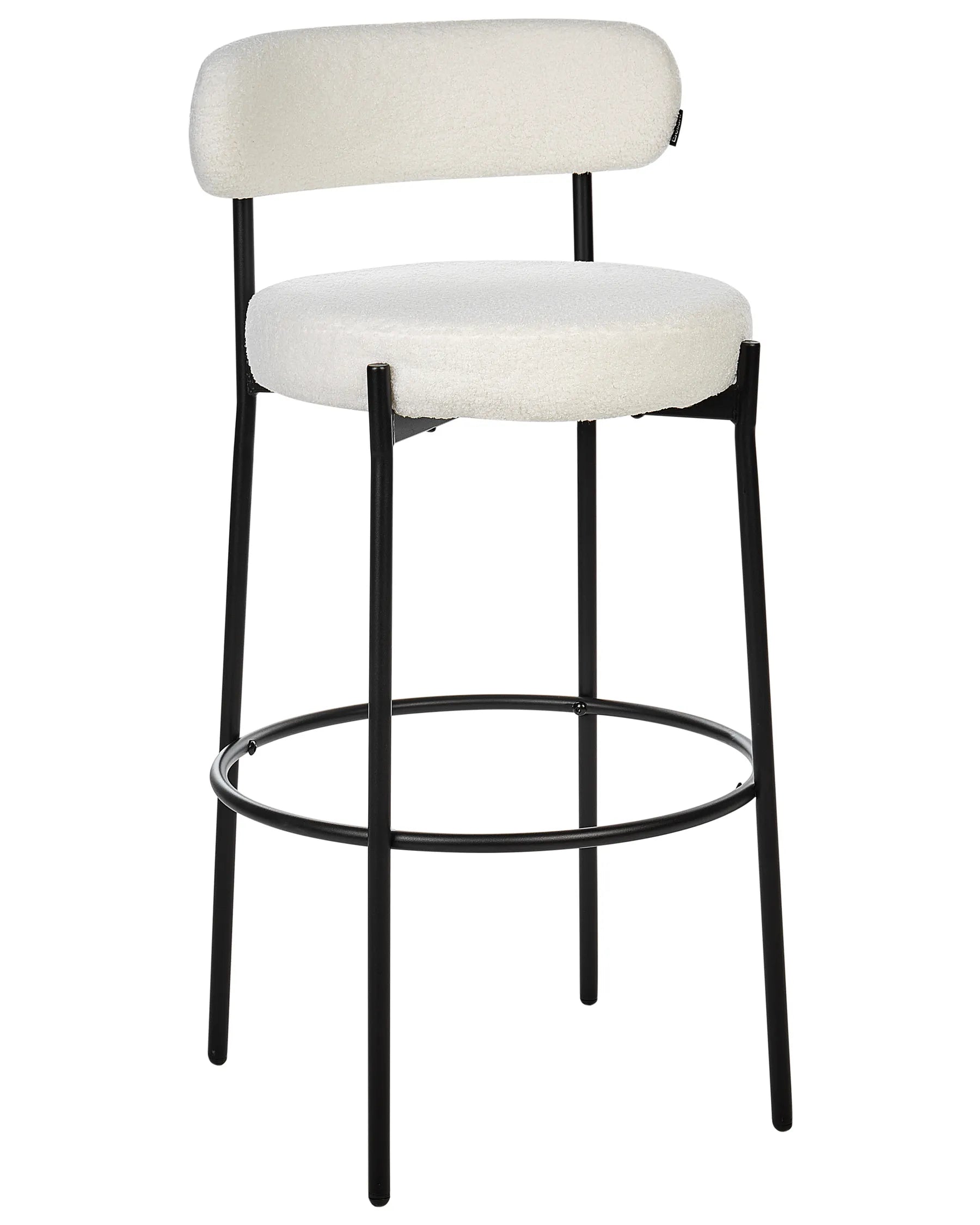 Set of 2 Bar Chairs ALLISON Boucle White