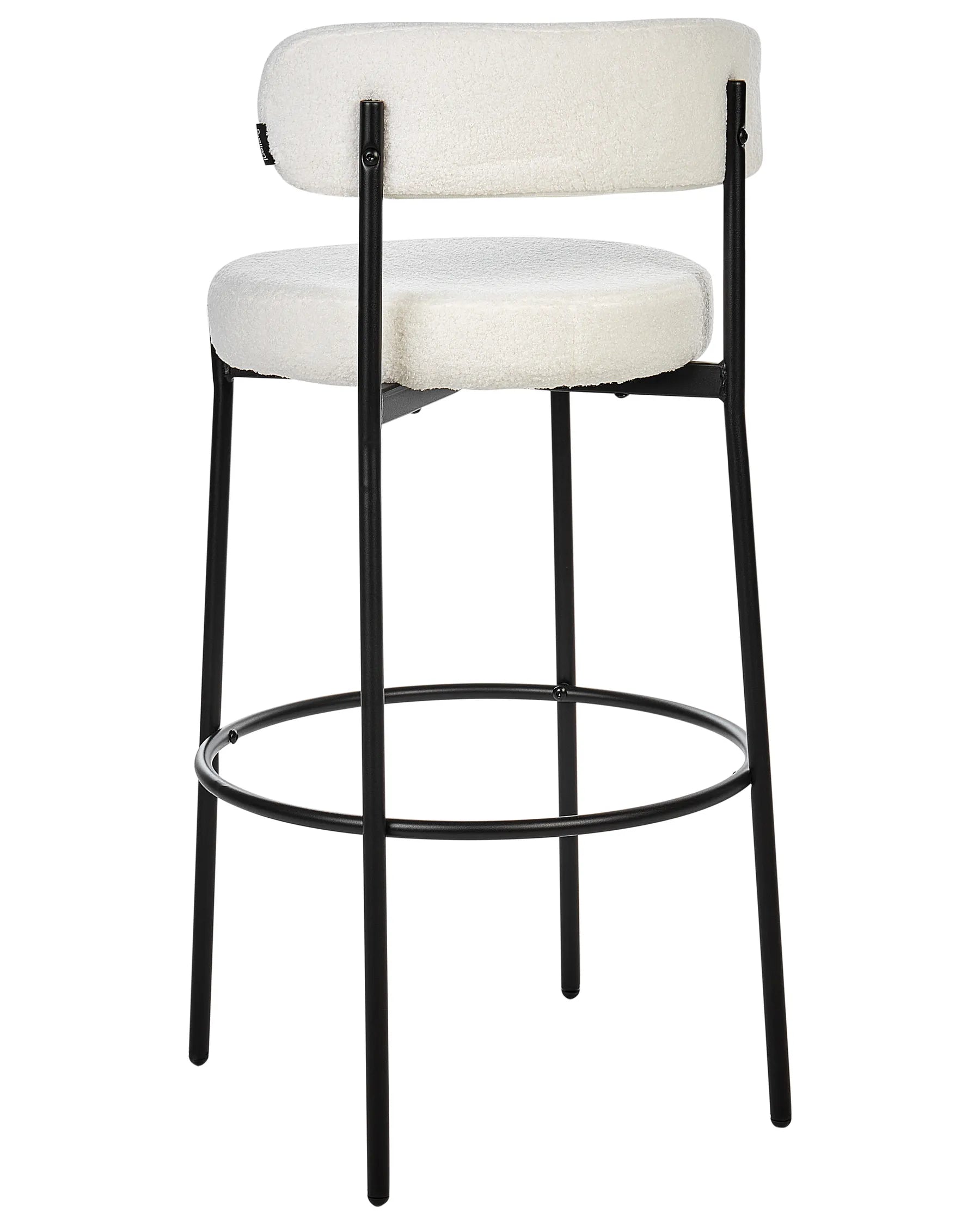 Set of 2 Bar Chairs ALLISON Boucle White