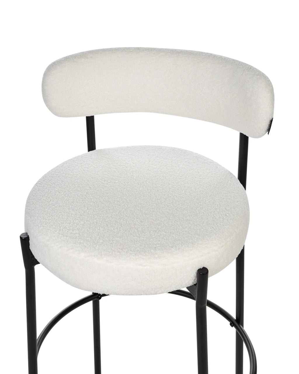 Set of 2 Bar Chairs ALLISON Boucle White