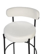 Set of 2 Bar Chairs ALLISON Boucle White