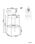 Set of 2 Bar Chairs ALLISON Boucle White