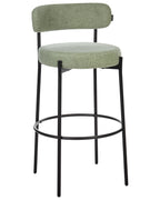 Set of 2 Bar Chairs ALLISON Boucle Light Green