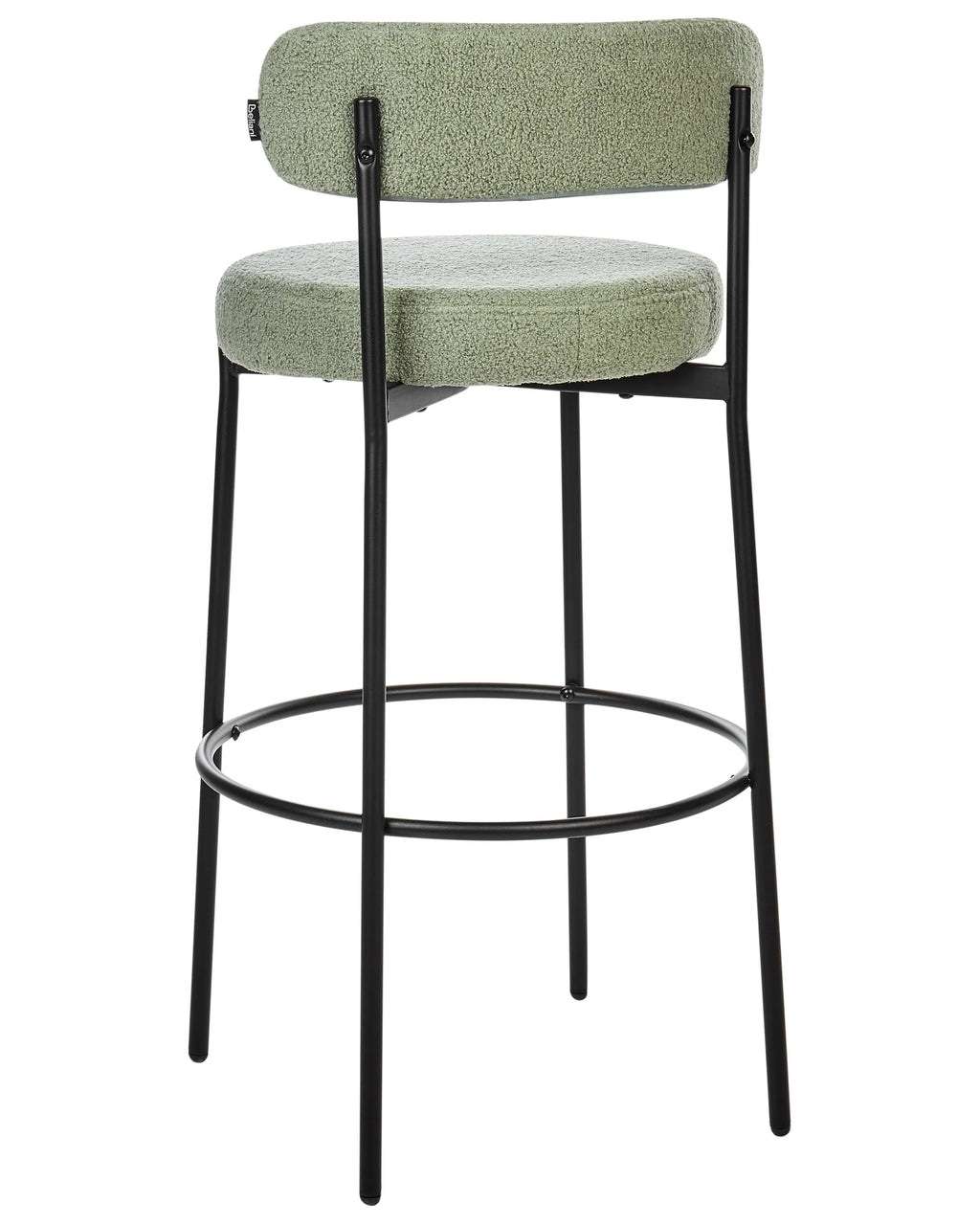Set of 2 Bar Chairs ALLISON Boucle Light Green