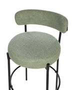 Set of 2 Bar Chairs ALLISON Boucle Light Green