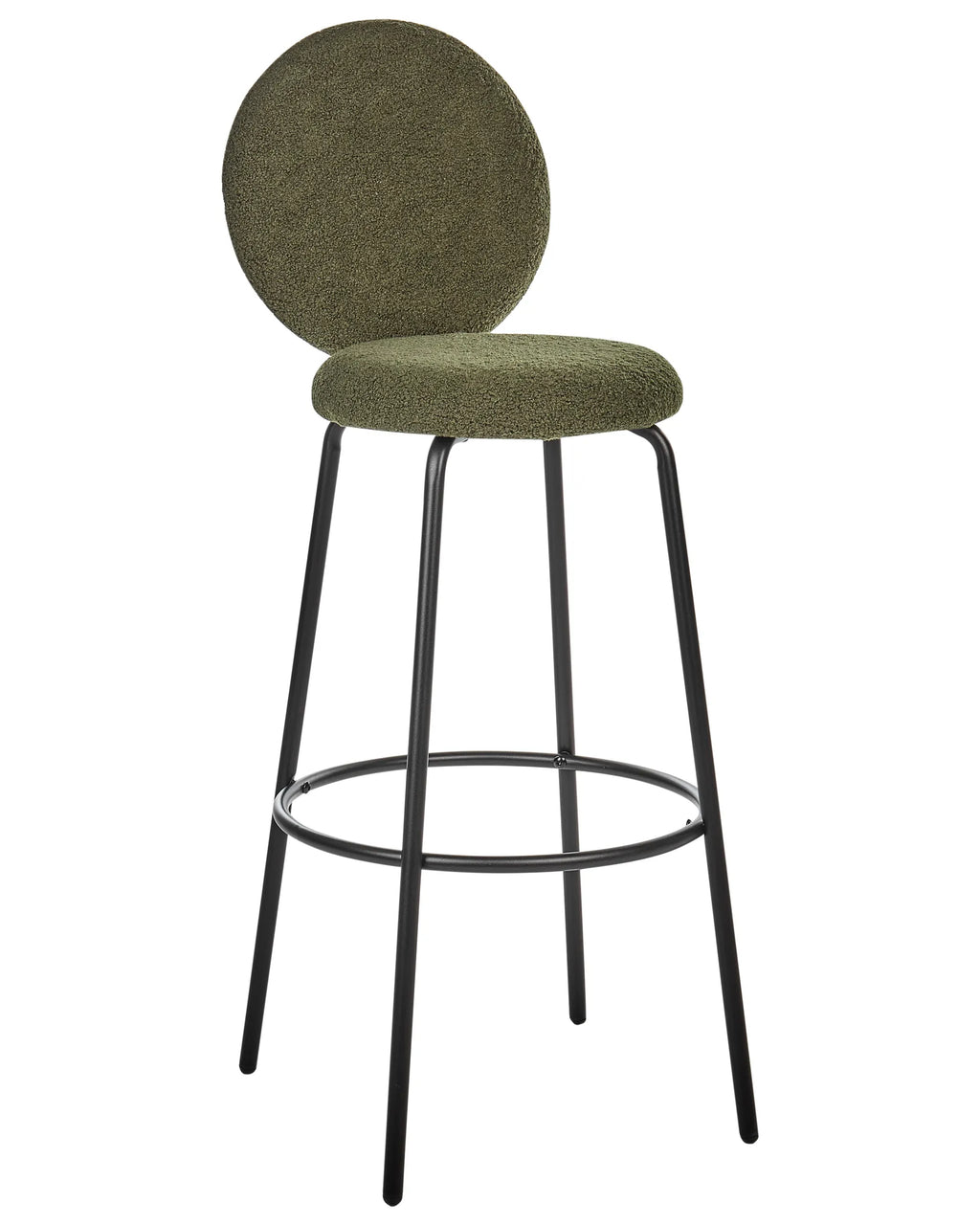 Set of 2 Bar Chairs EMERY Boucle Dark Green