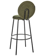 Set of 2 Bar Chairs EMERY Boucle Dark Green