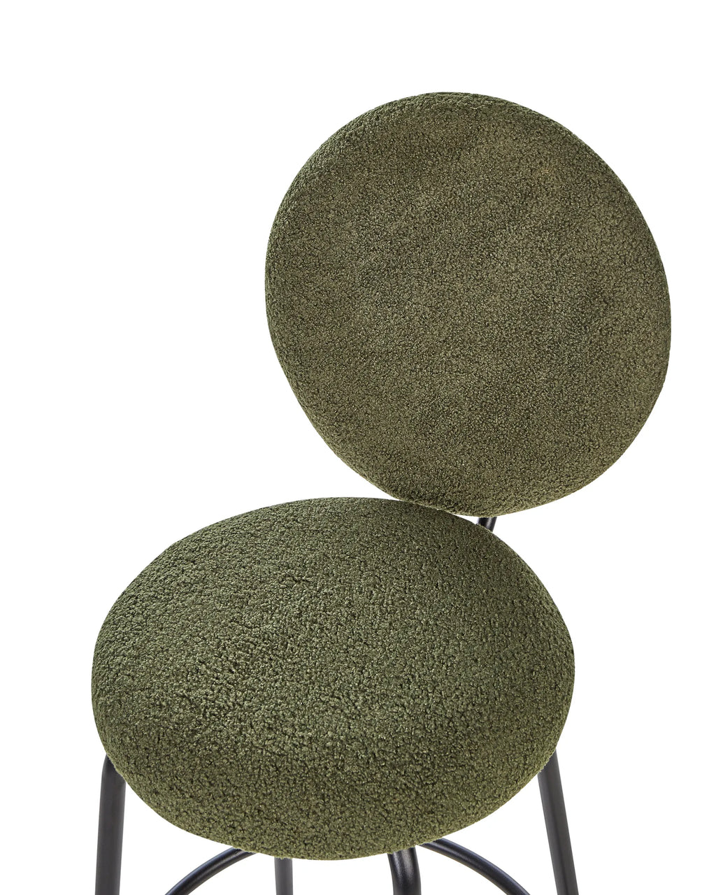 Set of 2 Bar Chairs EMERY Boucle Dark Green