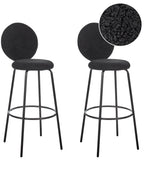 Set of 2 Bar Chairs EMERY Boucle Black