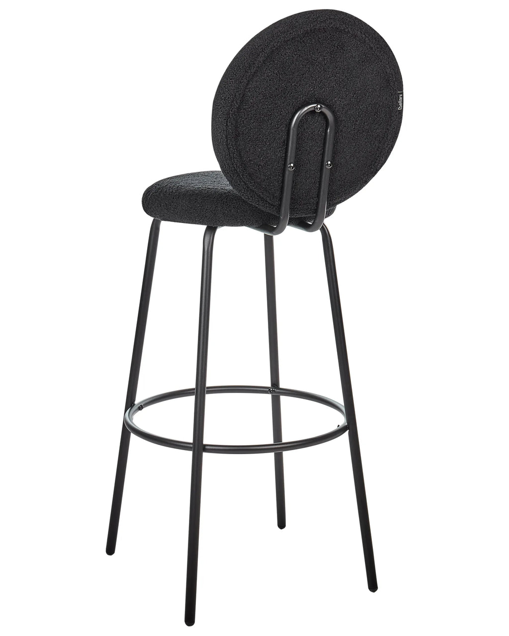 Set of 2 Bar Chairs EMERY Boucle Black