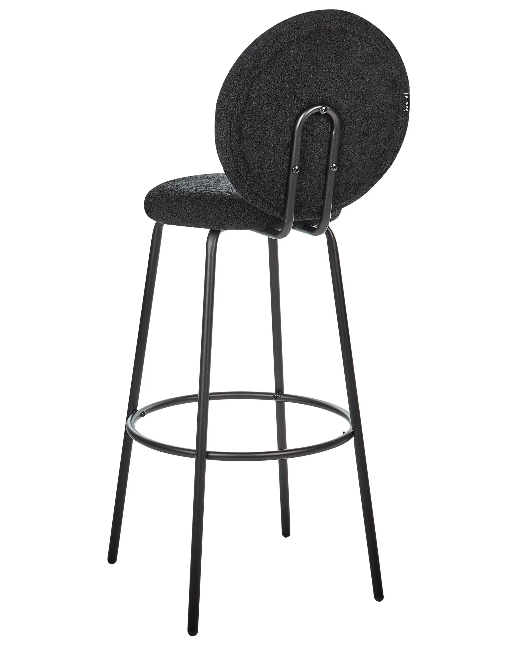 Set of 2 Bar Chairs EMERY Boucle Black