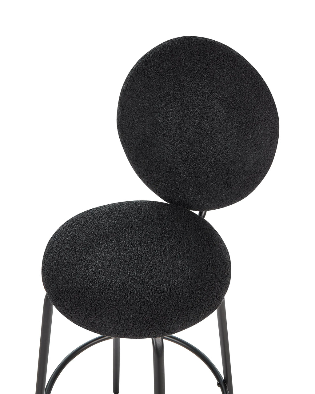 Set of 2 Bar Chairs EMERY Boucle Black