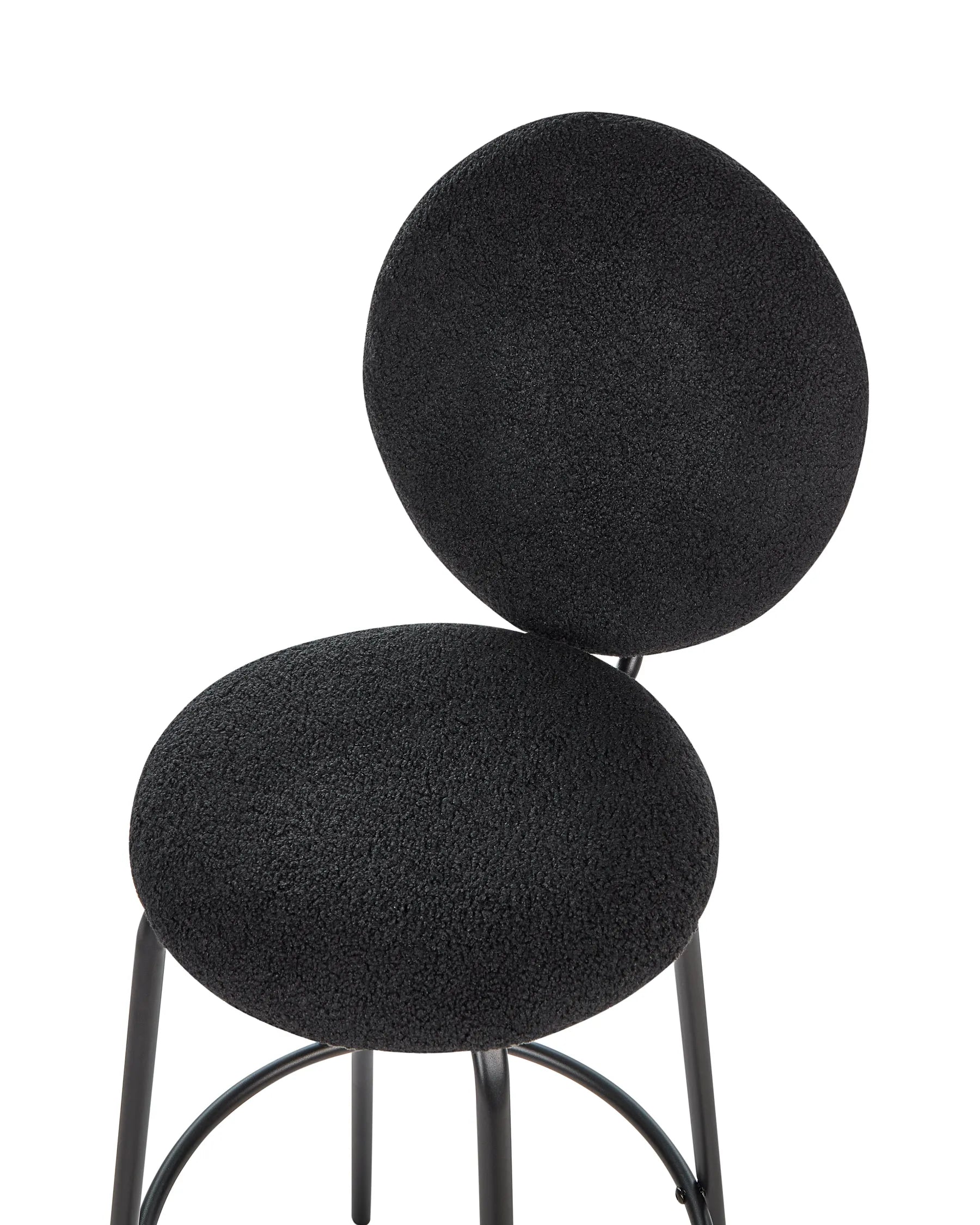 Set of 2 Bar Chairs EMERY Boucle Black