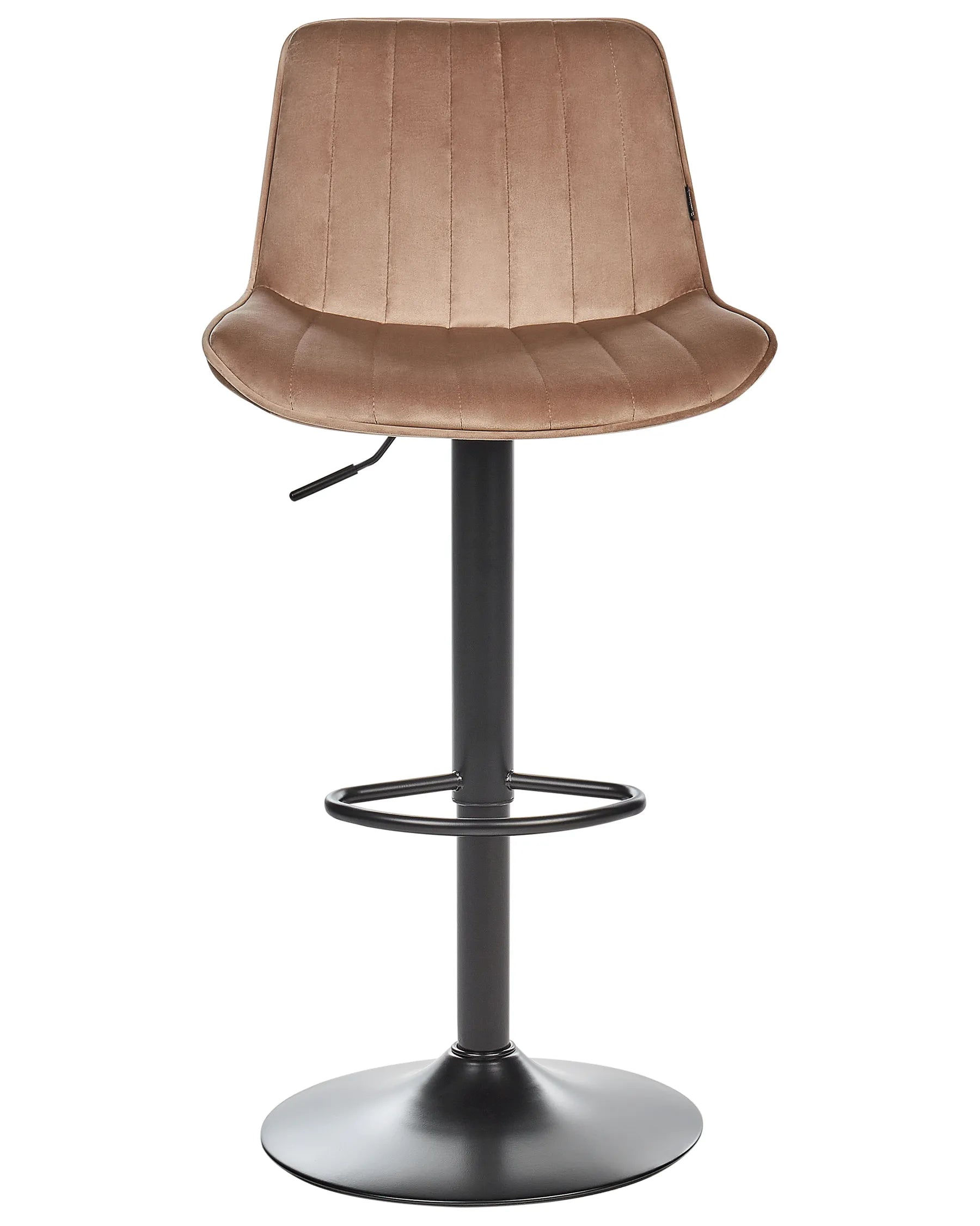 Set of 2 Bar Chairs DUBROVNIK Velvet Swivel Light Brown