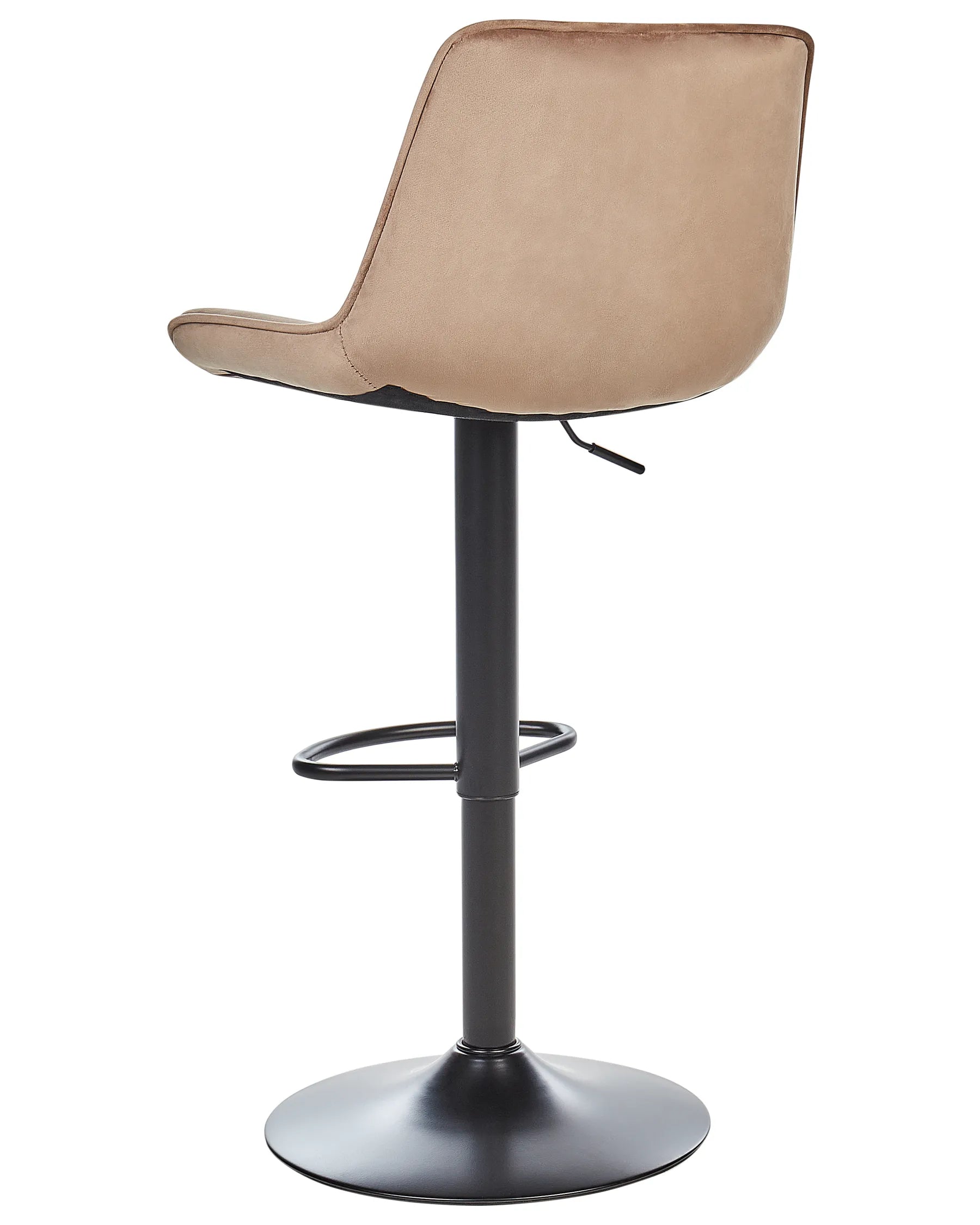 Set of 2 Bar Chairs DUBROVNIK Velvet Swivel Light Brown