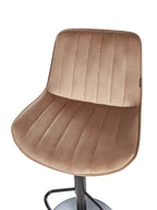 Set of 2 Bar Chairs DUBROVNIK Velvet Swivel Light Brown