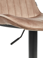Set of 2 Bar Chairs DUBROVNIK Velvet Swivel Light Brown