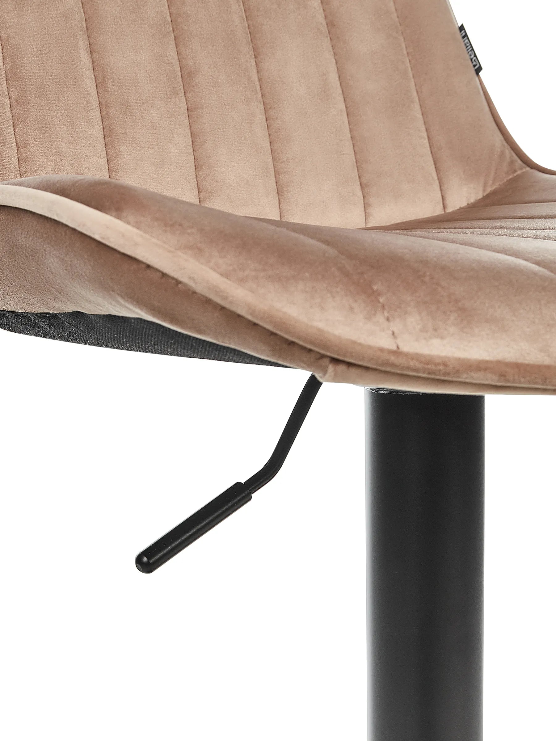 Set of 2 Bar Chairs DUBROVNIK Velvet Swivel Light Brown
