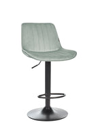 Set of 2 Bar Chairs DUBROVNIK Velvet Swivel Mint Green