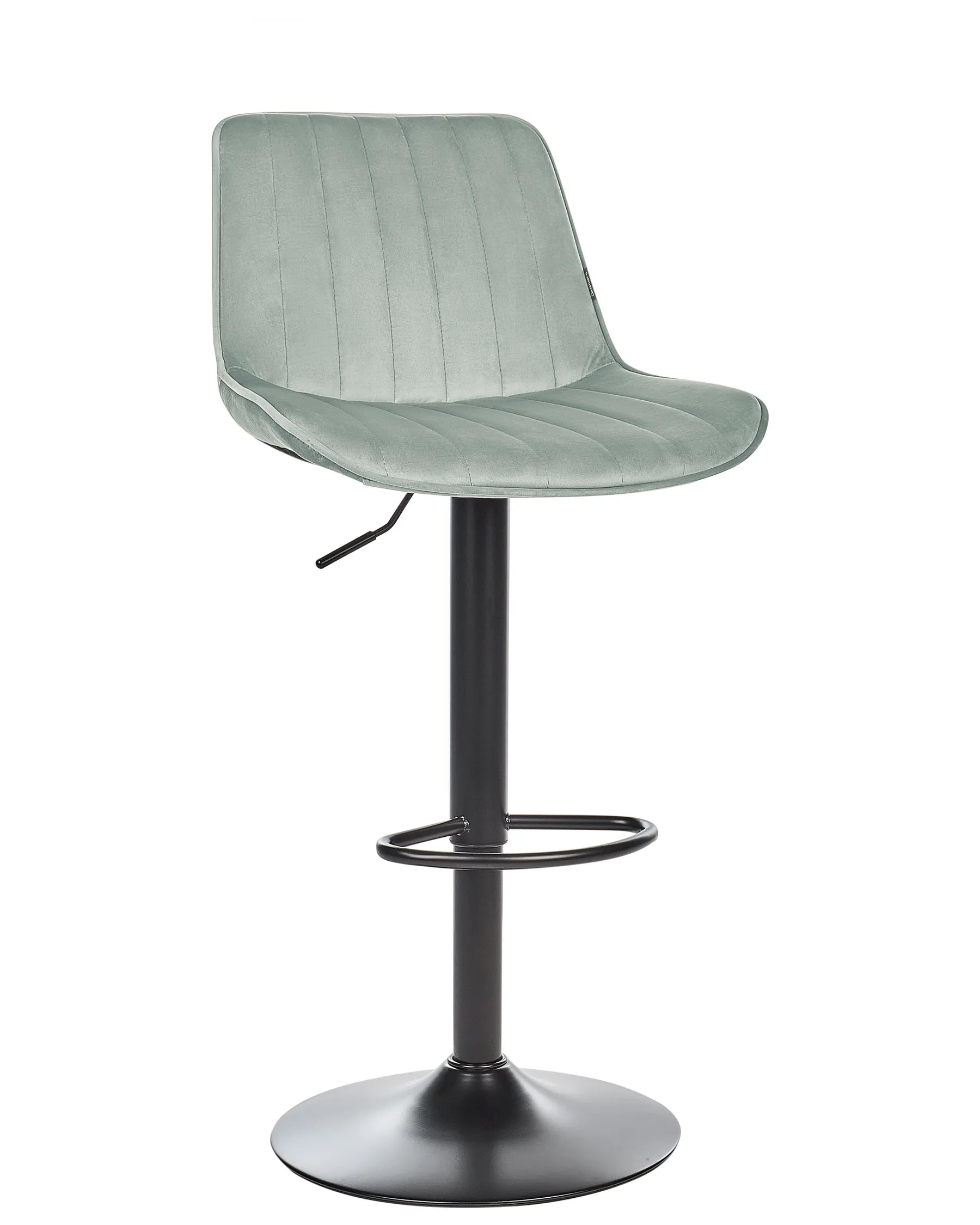 Set of 2 Bar Chairs DUBROVNIK Velvet Swivel Mint Green
