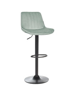 Set of 2 Bar Chairs DUBROVNIK Velvet Swivel Mint Green