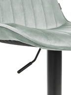 Set of 2 Bar Chairs DUBROVNIK Velvet Swivel Mint Green