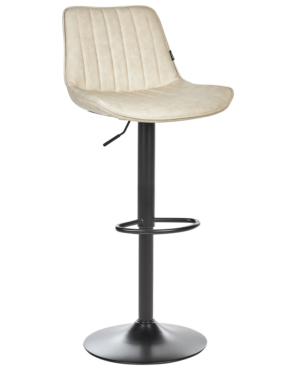 Set of 2 Bar Chairs DUBROVNIK Faux Leather Swivel Light Beige