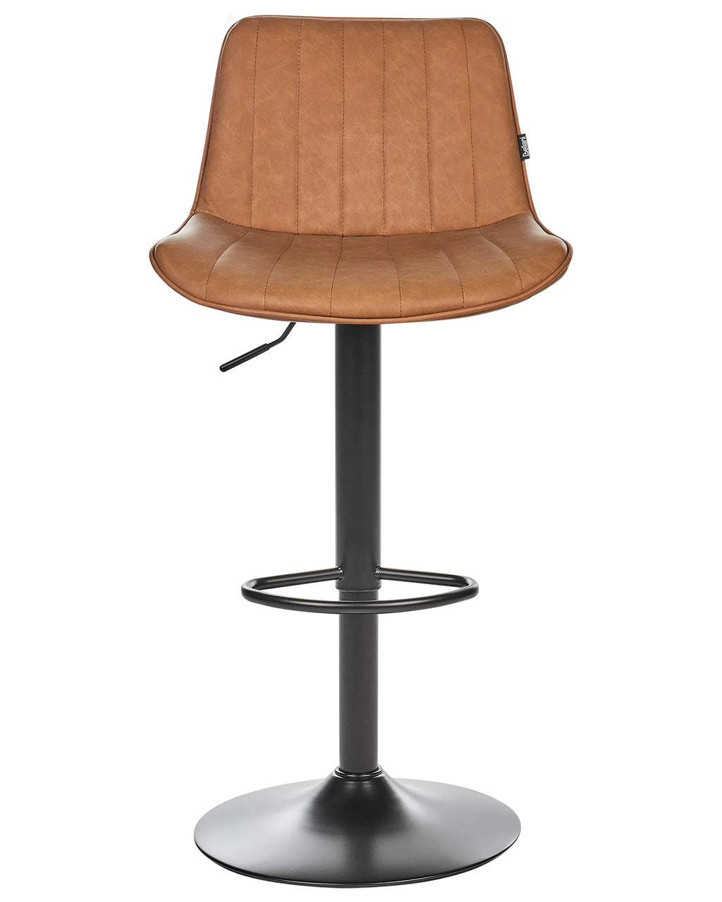 Set of 2 Bar Chairs DUBROVNIK Faux Leather Swivel Golden Brown