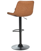 Set of 2 Bar Chairs DUBROVNIK Faux Leather Swivel Golden Brown