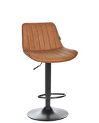 Set of 2 Bar Chairs DUBROVNIK Faux Leather Swivel Golden Brown