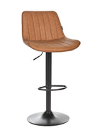 Set of 2 Bar Chairs DUBROVNIK Faux Leather Swivel Golden Brown