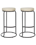 Set of 2 Bar Stools MILROY Faux Leather Light Beige