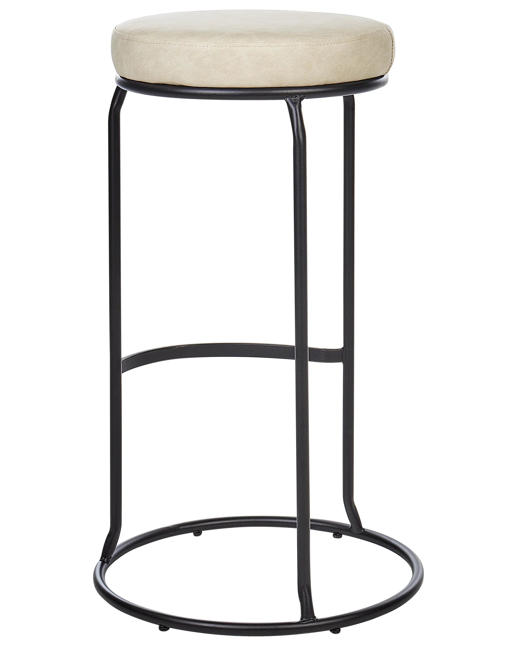 Set of 2 Bar Stools MILROY Faux Leather Light Beige