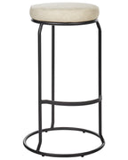 Set of 2 Bar Stools MILROY Faux Leather Light Beige