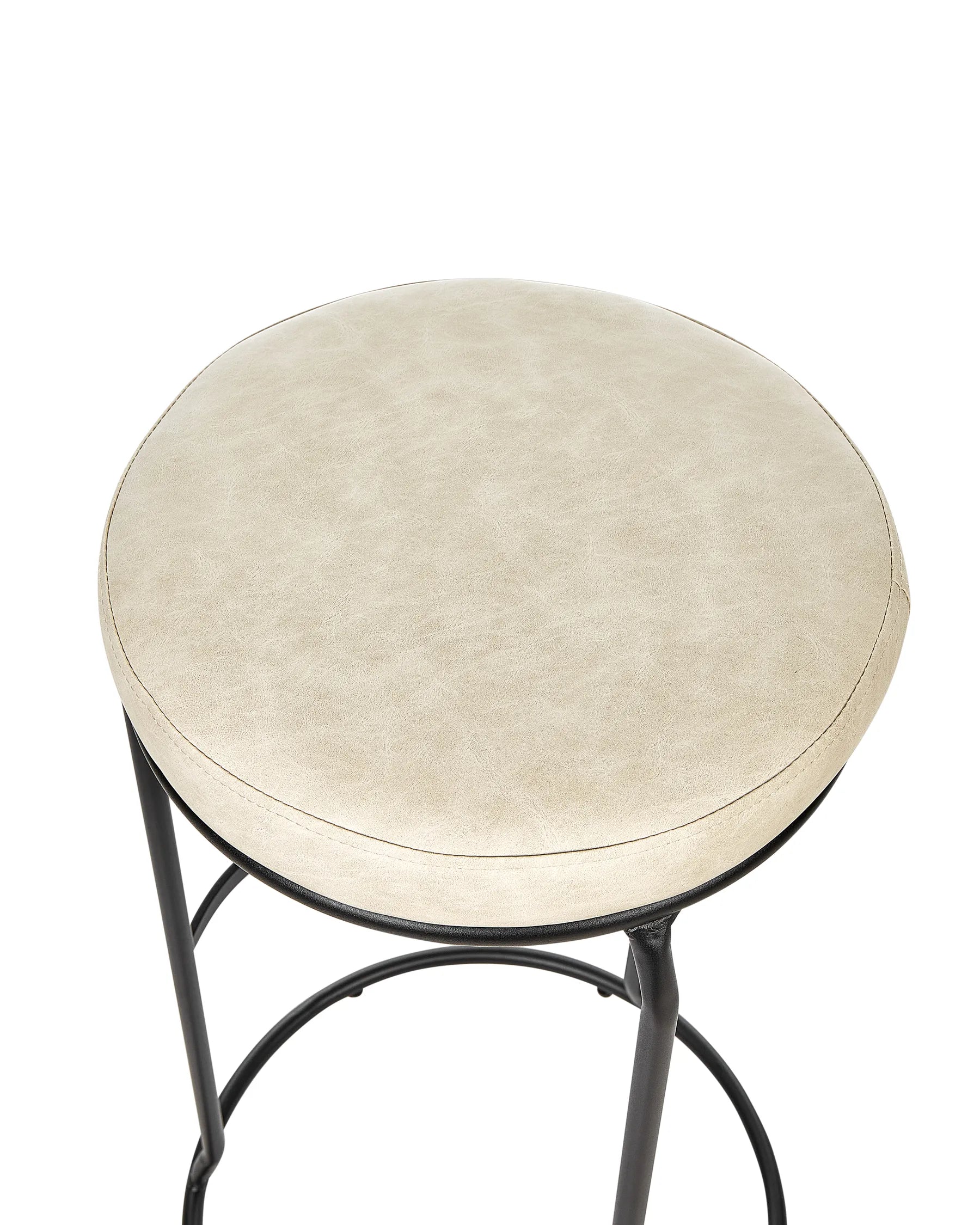 Set of 2 Bar Stools MILROY Faux Leather Light Beige