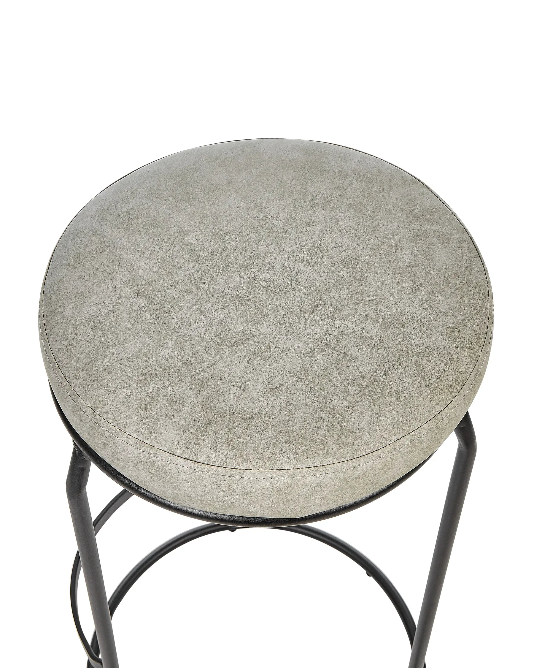 Set of 2 Bar Stools MILROY Faux Leather Light Grey