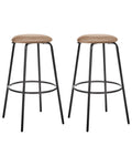Set of 2 Bar Stools MORTON Velvet Light Brown