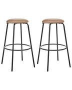Set of 2 Bar Stools MORTON Velvet Light Brown