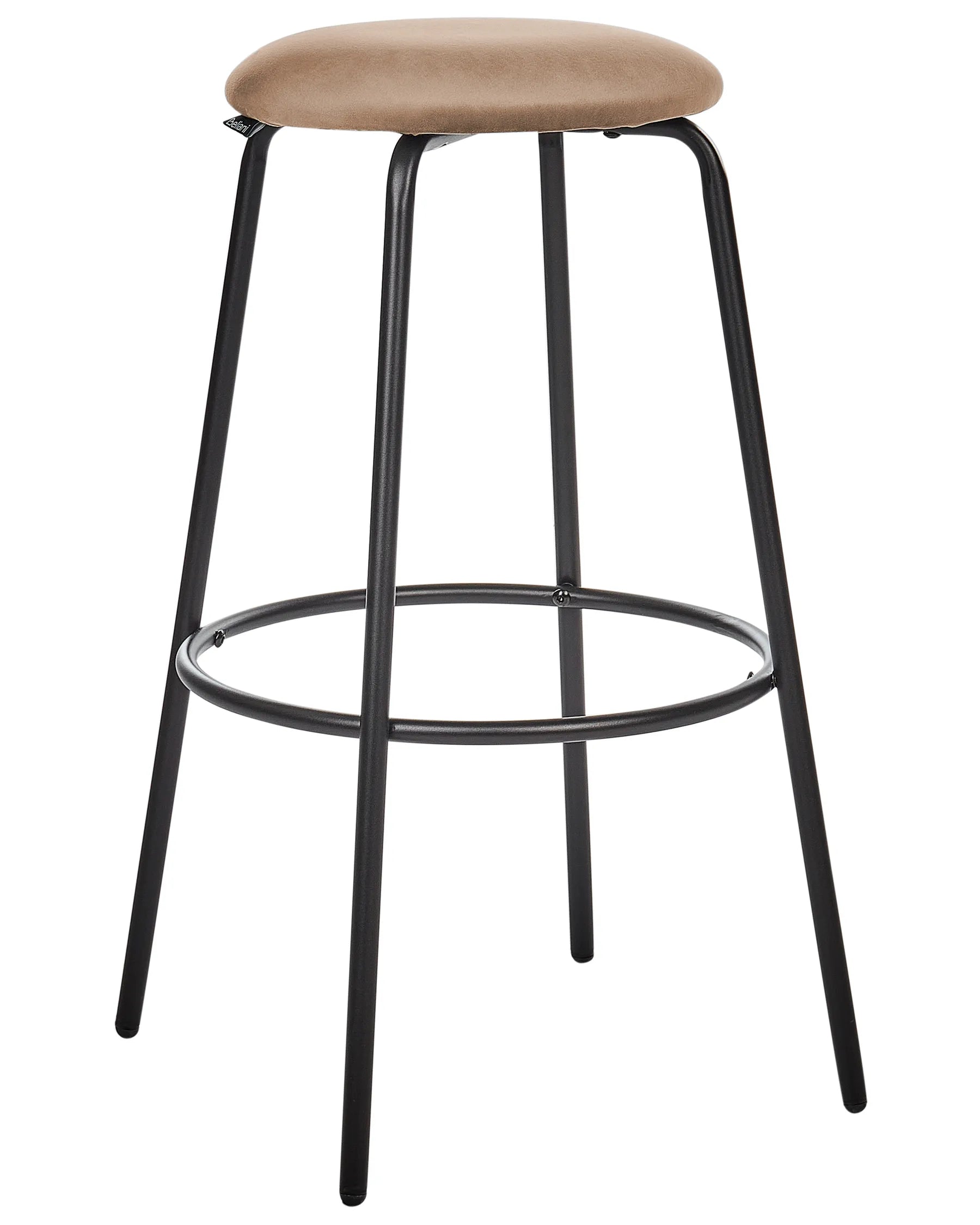 Set of 2 Bar Stools MORTON Velvet Light Brown